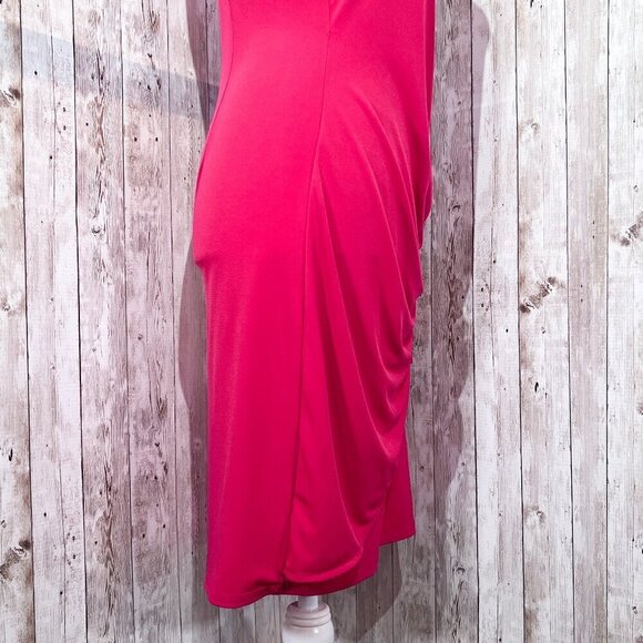 Women's New York & Company Dress | Sleeveless | Midi | Size Medium | Wrap | Pink - Picture 8 of 16